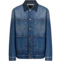 jackets man Dondup - regular jacket in fixed dernim salt pepper 13 oz - blue