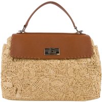 borse a spalla donna ermanno scervino - small flap bag ada straw - beige