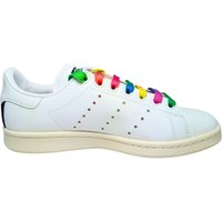 Women's Shoes Adidas Stella Mccarteney Stan Smit eco-leather sneakers with coloured laces and spray effect logo