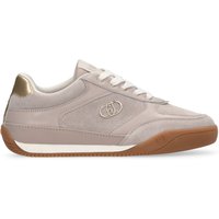 Liu Jo Sneakers Donna Lewis 01 in Suede e Pelle con Logo Monogram e Suola Bicolor Tortora