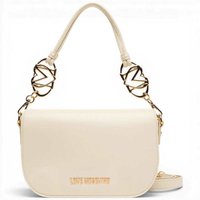 Love Moschino Borsa a spalla Logo Pearl Donna Avorio in Eco-pelle