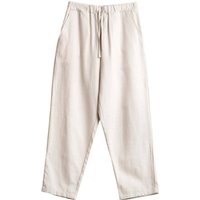 Wooden Jogger pants cotton pants with elastic waist - cream
