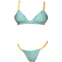 Me Fui - Bikini Triangolo Lime/azzurro M22-0310X1