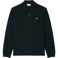 Lacoste Cotton Piqué Long-Sleeve Polo — Black