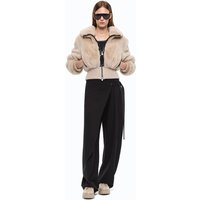 Pinko Faux Fur Bomber Jacket — Beige