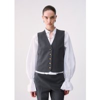 Liu Jo Tailored V-Neck Vest — Gray