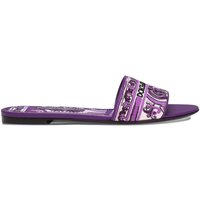 Dolce & Gabbana Embellished Leather Slide — Purple
