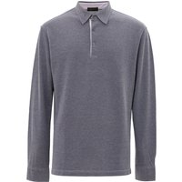 Corneliani Long-Sleeve Cotton Polo — Blue