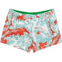Boxer Mare con Stampa Piume in Rosso/Azzurro Bottega Veneta