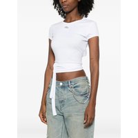 Diesel - Ribbed t-shirt with wrap-around laces - T-Shirts - Woman - White