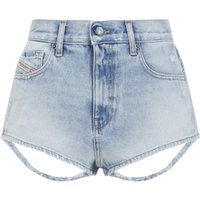 Diesel Frayed-Hem Denim Shorts — Blue