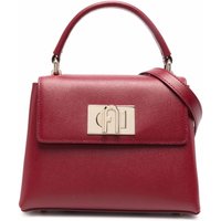 Furla 1927 Top Handle Mini Ciliegia D Red Textured Leather Woman