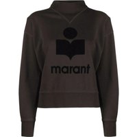 Isabel Marant Etoile Logo-Embroidered Cotton Sweatshirt — Black