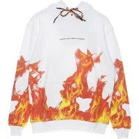 Felpa Leggera Cappuccio Uomo Flames White