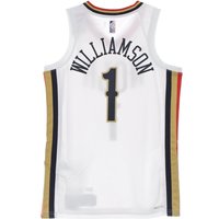 Men's Basketball Tank Top Nba Dri Fit Swingman Jersey City Edition 21 No 1 Zion Williamson Neopel White/club Gold