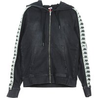 Felpa Cappuccio Zip Uomo Banda Bredei Black/beige Lt Sand