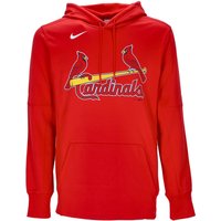 Felpa Cappuccio Uomo Mlb Wordmark Therma Performance Pullover Hoodie Stlcar Sport Red