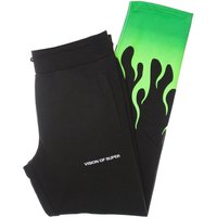 Lightweight Men's Tracksuit Pants Green Shaded Flames Pants