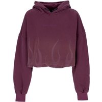 Felpa Cappuccio Corta Donna Corrosive Flames Hoodie Grape Wine