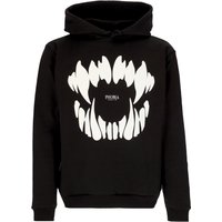 Felpa Leggera Cappuccio Uomo Mouth Print Hoodie Black/white