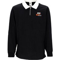 Men's Long Sleeve Polo Sportswear Trend Rugby Top Black/sail