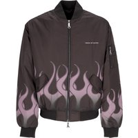 Flames Bomber Men's Bomber Jacket Black/purple
