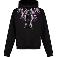 Felpa Leggera Cappuccio Uomo Lightning Hoodie Black/purple/grey