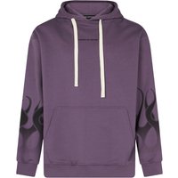 Felpa Leggera Cappuccio Uomo Flames Hoodie Purple/black