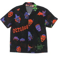 Men's Short Sleeve Shirt Halloween Monsters Familiy Shirt Black/purple