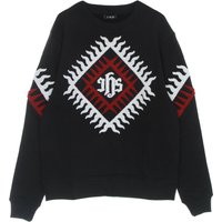 Felpa Leggera Girocollo Uomo Sponge Graphic Flames Sweatshirt Black