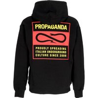 Felpa Cappuccio Uomo Logo Label Hoodie Black