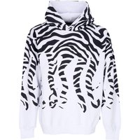 Felpa Leggera Cappuccio Uomo Zebra Hoodie White