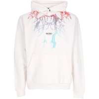 Felpa Cappuccio Uomo Bicolor Lightning Print Hoodie White