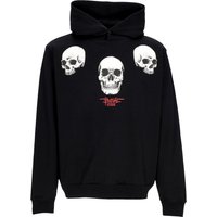 Felpa Leggera Cappuccio Uomo Triple Skull Print Hoodie Black/red