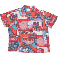 Fruit Cans Woven Men's Short Sleeve Shirt Lily White Multi