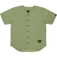 Coat Buttons Men's Baseball Shirt Military Green
