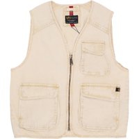 Smanicato Uomo Canvas Acid Vest Vintage White