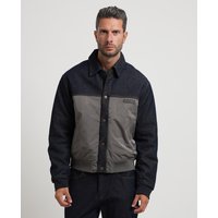 A|X Armani Exchange Men's Mixed Media Denim Jacket - Falcon, Blue Denim