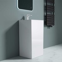 Luxurious Stone Resin Pedestal Rectangular Freestanding Basin | Colossum 34