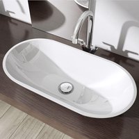 Counter Top Oval Stone Resin Basin 600 x 300mm Colossum 813 | Colossum 813