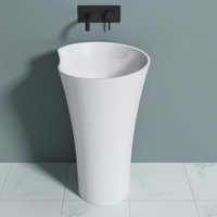Stone Resin Pedestal Freestanding Round Basin | Colossum 30