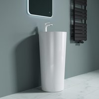 Stone Resin Pedestal Freestanding Round Basin | Colossum 35