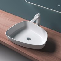 Counter Top Basin Trapezium Shape Glossy White 511 x 387mm | Colossum 806