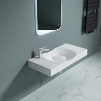 Wall Hung & Counter Top Stone Resin Rectangular Basin Concealed Waste Design 1000 x 480mm | Colossum 15L