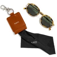 NAOA Apple-Leather Keyring w/ Microfiber Cloth - Cognac