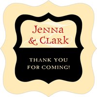 fancy square labels - gold and red - 23rd avenue (set of 12)