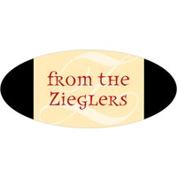 custom oval labels - gold and red - 23rd avenue (set of 250)