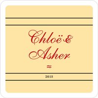 custom square coasters - gold and red - allegro (set of 12)
