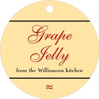 custom circle tags - gold and red - allegro (set of 12)