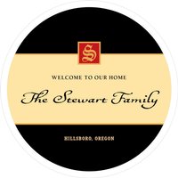 custom round coasters - gold and red - sydney (set of 12)